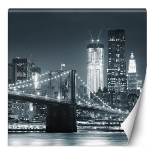 Fototapeta Most brookliński nocą, Nowy Jork wersja czarno biała 250x250
