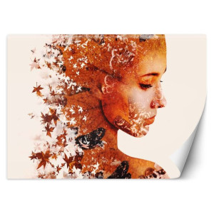 Fototapeta Rozbita na jesienne liście 350x245