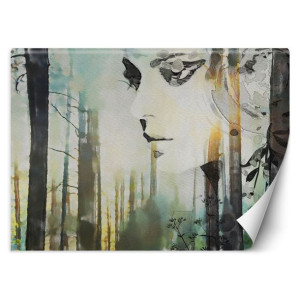 Fototapeta Pastelowa abstrakcja, kobieta i las 100x70