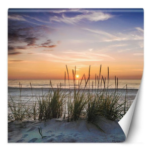 Fototapeta Wakacyjny krajobraz - morze, wydmy, plaża, zachód słońca 200x200