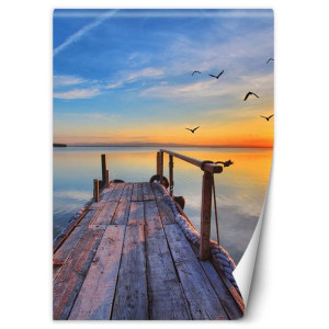 Fototapeta Wschód słońca nad jeziorem 150x210