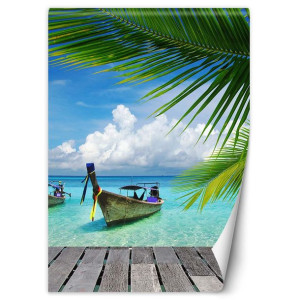 Fototapeta Łódka na brzegu oceanu 150x210