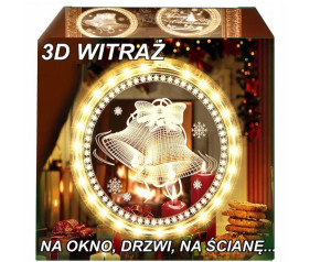 Ozdobny Witraż Led Lampki Świąteczne 3d Drzwi 1