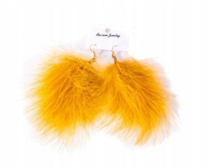 Kolczyki PIÓRKA żółte 13 cm BOHO