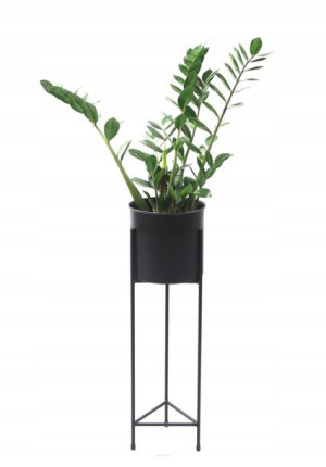 Kwietnik Metalowy Stojak z donicą 70cm czarny LOFT
