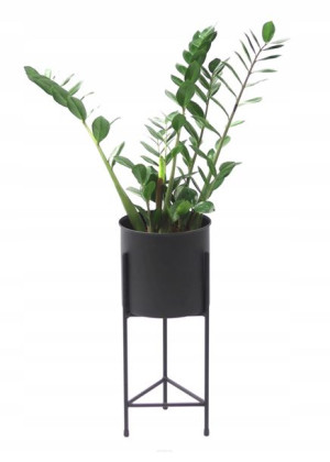 Kwietnik Metalowy Stojak z donicą 50cm czarny LOFT