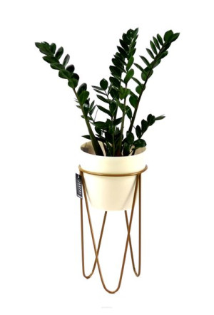 Kwietnik Metalowy Stojak na donicę 45cm złoty LOFT