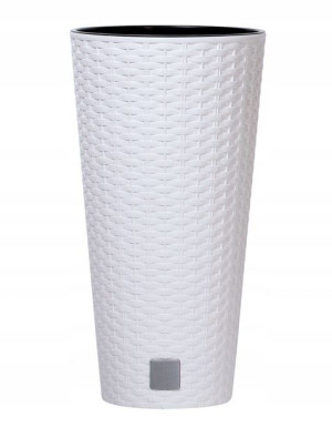 Wysoka doniczka rattan + wkład 40 x h76cm DRTUS400