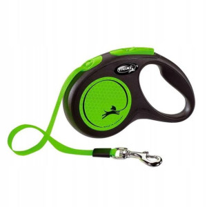 Flexi Neon Smycz taśma M 5m zielona do 25kg