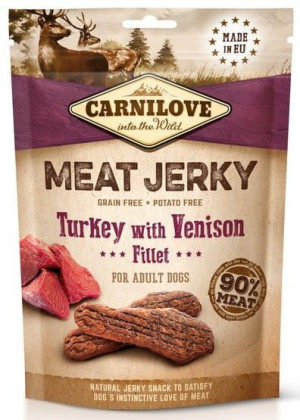 Carnilove Dog Jerky Turkey & Venison Fillet - indyk i filet z dziczyzny 100