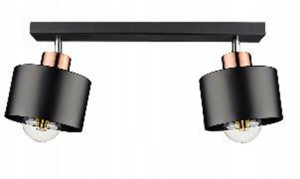 Olena Lampa Sufitowa Czarna 2x60w E27 Klosz Czarny