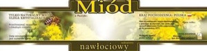 ETYKIETA ozdobna na miód NAWŁOCIOWY 100szt etykiety nawłoć E220