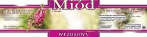 ETYKIETA ozdobna na miód WRZOSOWY 100szt etykiety wrzos E221