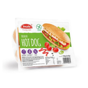 Bezglutenowa Bułka Hot Dog 2 szt. "Gluten-free Hot Dog Roll" 130g Incola