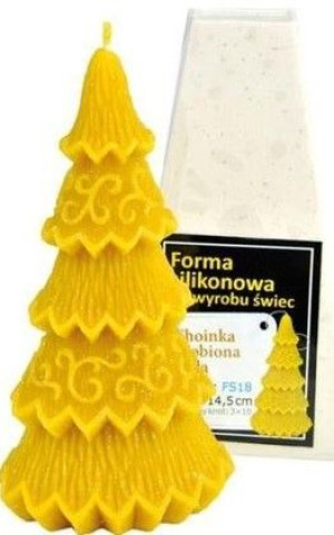 Forma silikonowa CHOINKA ZDOBIONA MAŁA FS18 wosk ŚWIĘTA prezent