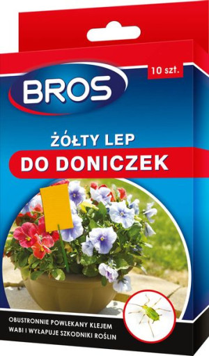 BROS Lep na szkodniki do doniczek żółty 10szt