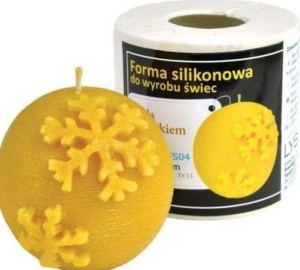 Forma silikonowa KULA Z PŁATKAMI ŚNIEGU FS04 PREZENT wosk ŚWIĘTA