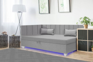 Tapczan młodzieżowy jednoosobowy Paula Pro Led 80 cm
