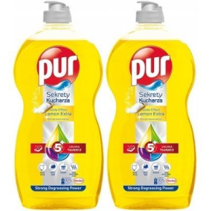 PUR Płyn do mycia naczyń Cytrynowy z sodą 2x 1,2L