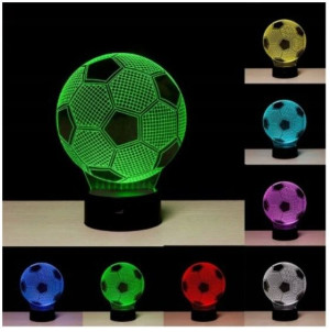 Lampka Nocna 3d Piłka Nożna Pilot Prezent
