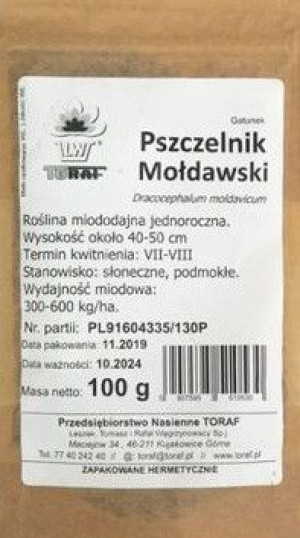 Nasiona PSZCZELNIK MOŁDAWSKI 100G roślina miododajna miód