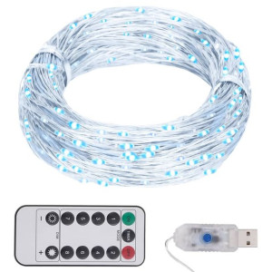 Sznur lampek, 40 m, 400 micro LED, zimna biel, 8 funkcji