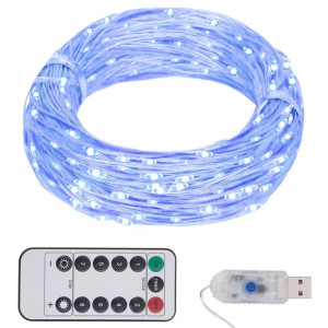 Lampki świąteczne, 40 m, 400 niebieskich diod LED, 8 funkcji