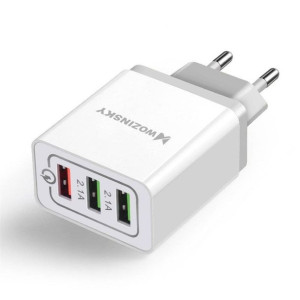 Wozinsky szybka ładowarka sieciowa Quick Charge QC 3.0 3x USB 30W biały (WW