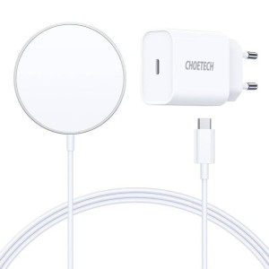 Choetech zestaw magnetyczna ładowarka bezprzewodowa Qi 15W + ładowarka siec