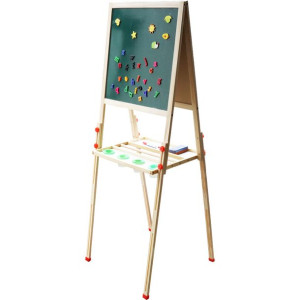  Duża dwustronna tablica magnetyczna kredowa drewniana 2w1 150cm