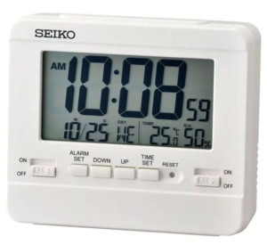 Budzik Seiko QHL086W Termometr Higrometr