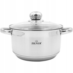 Solidny Garnek Stal Grube Dno Miarka Śr22cm / 4,6l