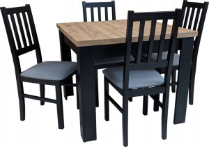 Stół BIANCO 1 rozkładany 80x80/160 + 4 krzesła MK-4 dąb artisan RIBES