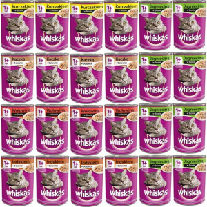 Whiskas mokra karma mix smaków 24x 400g