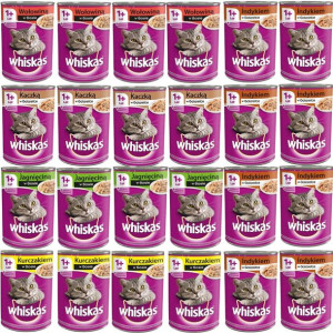 Whiskas mokra karma mix smaków 24x 400g