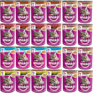 Whiskas mokra karma mix smaków 24x 400g