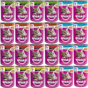 Whiskas mokra karma mix smaków 24x 400g