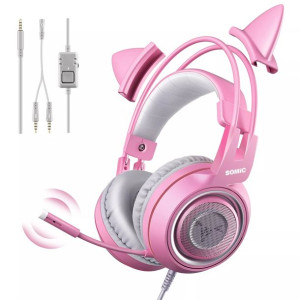Somic G951S Pink Słuchawki gamingowe przewodowe 3,5mm nauszne z mikrofonem