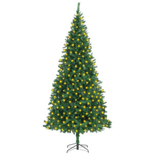 Sztuczna choinka z lampkami LED, 300 cm, zielona