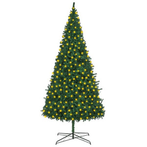 Sztuczna choinka z lampkami LED, 400 cm, zielona