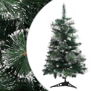 Sztuczna choinka ze stojakiem, zielono-biała, 60 cm, PVC