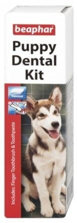 Beaphar Puppy Dental Kit - szczoteczka i pasta do zębów 50g