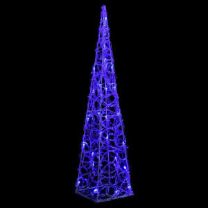 Stożek dekoracyjny, akrylowy, niebieski, LED, 60 cm