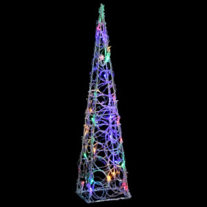 Stożek dekoracyjny, akrylowy, kolorowy, LED, 60 cm