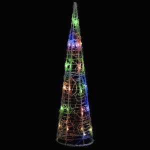 Stożek dekoracyjny, akrylowy, kolorowy, LED, 60 cm