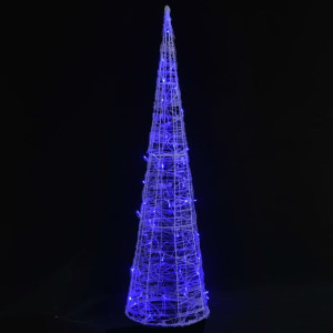 Stożek dekoracyjny, akrylowy, niebieski, LED, 120 cm