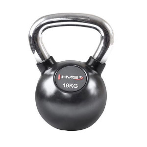 Kettlebell żeliwny uchwyt Chrom Ogumowany HMS KGC16 16 kg