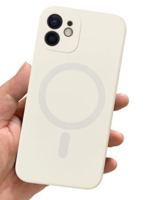 Białe Etui Silikonowe Iphone Magsafe Do 13 6.1