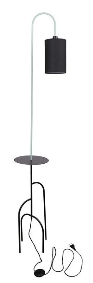 Ravello Lampa Podłogowa Czarny+zielony 1x40w E14 Abażur Czarny