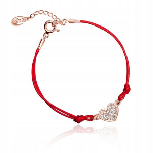 Bransoletka serce Swarovski Elements srebro zł róż